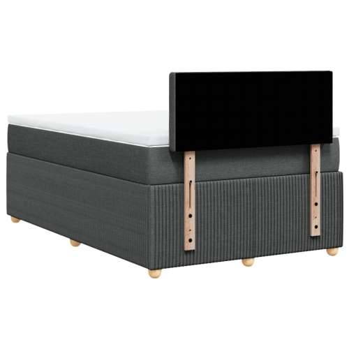 Krevet box spring s madracem tamnosivi 120 x 190 cm tkanina - Tamno siva 120 x 190 cm gumbi Cijena
