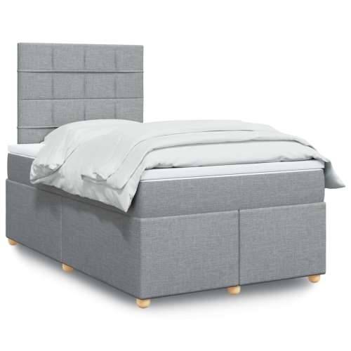 Krevet s oprugama i madracem svjetlosivi 120x190 cm od tkanine - Svjetlosiva 120 x 190 cm Blok s kvadratima Cijena