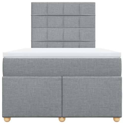 Krevet s oprugama i madracem svjetlosivi 120x190 cm od tkanine - Svjetlosiva 120 x 190 cm Blok s kvadratima Cijena