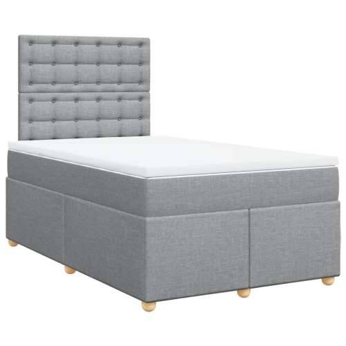 Krevet s oprugama i madracem svjetlosivi 120x190 cm od tkanine - Svjetlosiva 120 x 190 cm gumbi Cijena