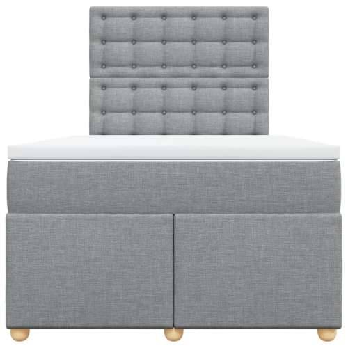 Krevet s oprugama i madracem svjetlosivi 120x190 cm od tkanine - Svjetlosiva 120 x 190 cm gumbi Cijena