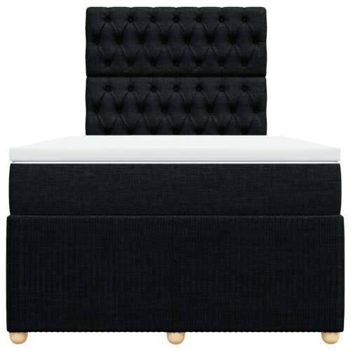 Krevet box spring s madracem crni 120 x 190 cm od tkanine - Crna 120 x 190 cm Dizajn s gumbima Cijena