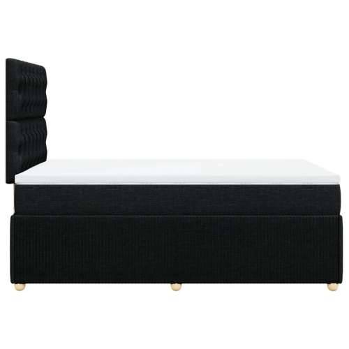 Krevet box spring s madracem crni 120 x 190 cm od tkanine - Crna 120 x 190 cm Dizajn s gumbima Cijena