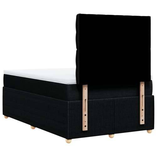 Krevet box spring s madracem crni 120 x 190 cm od tkanine - Crna 120 x 190 cm Dizajn s gumbima Cijena