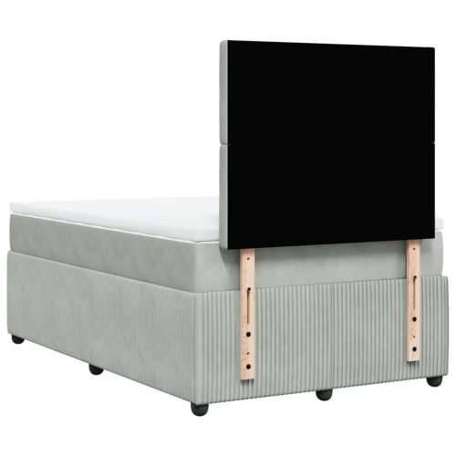 Krevet s oprugama i madracem svjetlosivi 120x190 cm baršunasti - Svjetlosiva 120 x 190 cm gumbi Cijena
