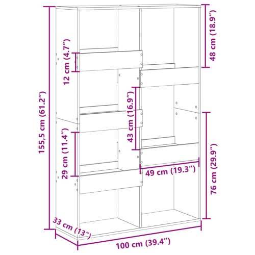 Paravan - Sobna pregrada bijela 100x33x155,5 cm konstruirano drvo - Bijela 1 155.5 cm Cijena