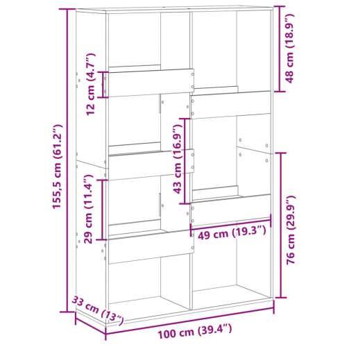 Paravan - Sobna pregrada boja hrasta 100x33x155,5 cm konstruirano drvo - sonoma hrast 1 155.5 cm Cijena