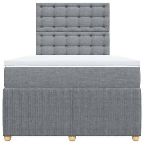 Krevet s oprugama i madracem svjetlosivi 120x190 cm od tkanine - Svjetlosiva 120 x 190 cm gumbi Cijena