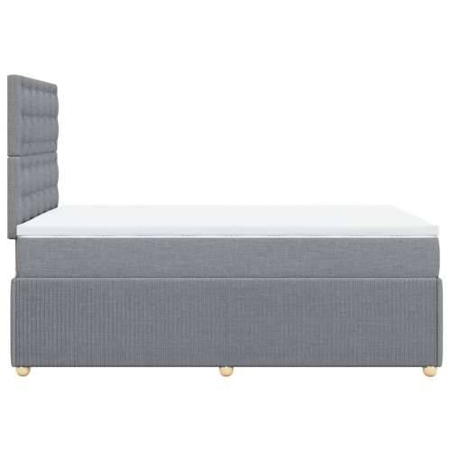 Krevet s oprugama i madracem svjetlosivi 120x190 cm od tkanine - Svjetlosiva 120 x 190 cm gumbi Cijena