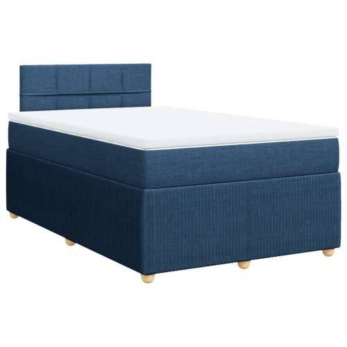 Krevet s oprugama i madracem plavi 120 x 190 cm od tkanine - Plava 120 x 190 cm Blok s kvadratima Cijena