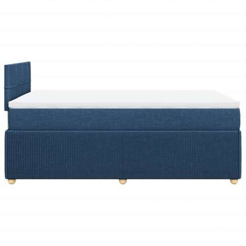 Krevet s oprugama i madracem plavi 120 x 190 cm od tkanine - Plava 120 x 190 cm Blok s kvadratima Cijena