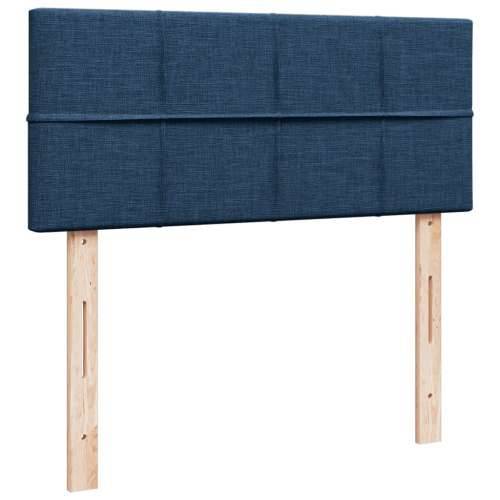 Krevet s oprugama i madracem plavi 120 x 190 cm od tkanine - Plava 120 x 190 cm Blok s kvadratima Cijena