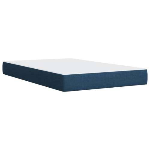 Krevet s oprugama i madracem plavi 120 x 190 cm od tkanine - Plava 120 x 190 cm Gladak dizajn Cijena