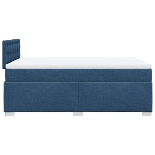 Krevet s oprugama i madracem plavi 120 x 190 cm od tkanine - Plava 120 x 190 cm gumbi Cijena