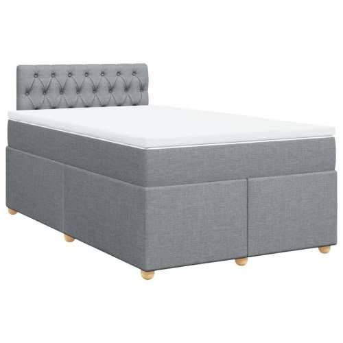 Krevet s oprugama i madracem svjetlosivi 120x190 cm od tkanine - Svjetlosiva 120 x 190 cm Dizajn s gumbima Cijena