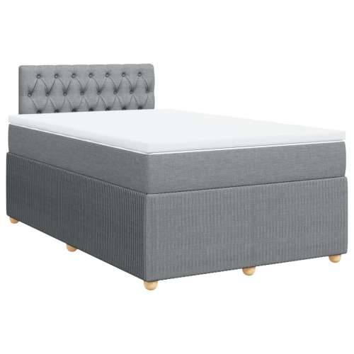 Krevet s oprugama i madracem svjetlosivi 120x190 cm od tkanine - Svjetlosiva 120 x 190 cm Dizajn s gumbima Cijena