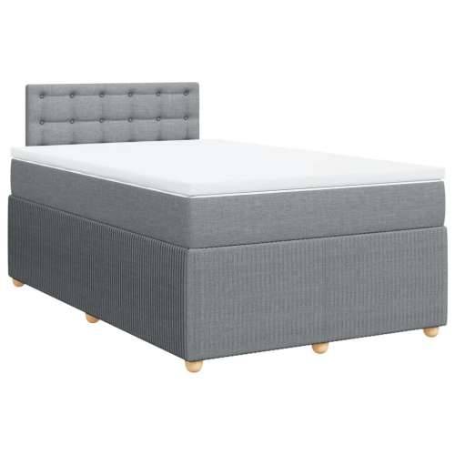 Krevet s oprugama i madracem svjetlosivi 120x190 cm od tkanine - Svjetlosiva 120 x 190 cm gumbi Cijena