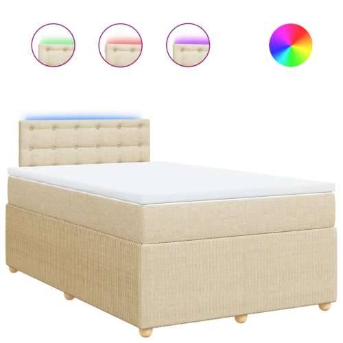 Krevet box spring s madracem krem 120 x 190 cm od tkanine - Krema 120 x 190 cm gumbi Cijena