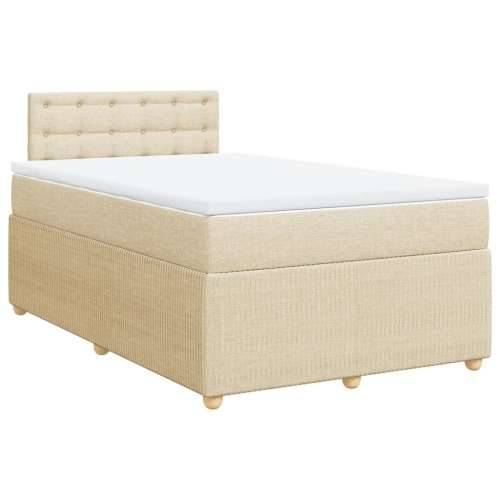 Krevet box spring s madracem krem 120 x 190 cm od tkanine - Krema 120 x 190 cm gumbi Cijena