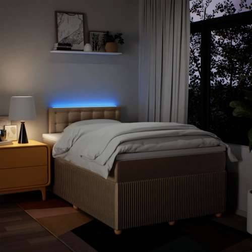 Krevet box spring s madracem krem 120 x 190 cm od tkanine - Krema 120 x 190 cm gumbi Cijena