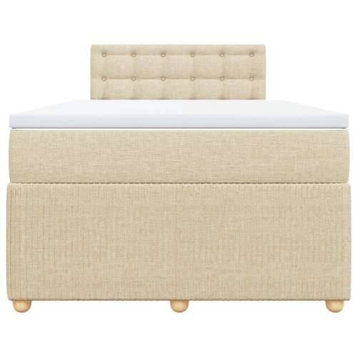 Krevet box spring s madracem krem 120 x 190 cm od tkanine - Krema 120 x 190 cm gumbi Cijena