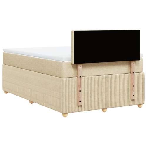 Krevet box spring s madracem krem 120 x 190 cm od tkanine - Krema 120 x 190 cm gumbi Cijena