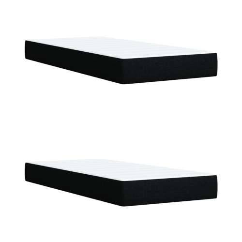 Krevet s oprugama i madracem crni 200x200 cm od tkanine - Crna 200 x 200 cm Blok s kvadratima Cijena