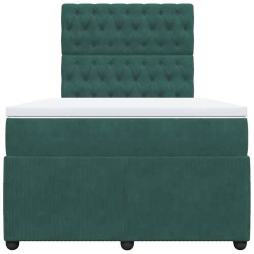 Krevet box spring s madracem tamnozeleni 120x190 cm baršunasti - Tamnozelena 120 x 190 cm Dizajn s gumbima Cijena