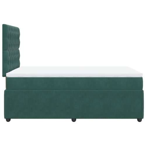 Krevet box spring s madracem tamnozeleni 120x190 cm baršunasti - Tamnozelena 120 x 190 cm Dizajn s gumbima Cijena