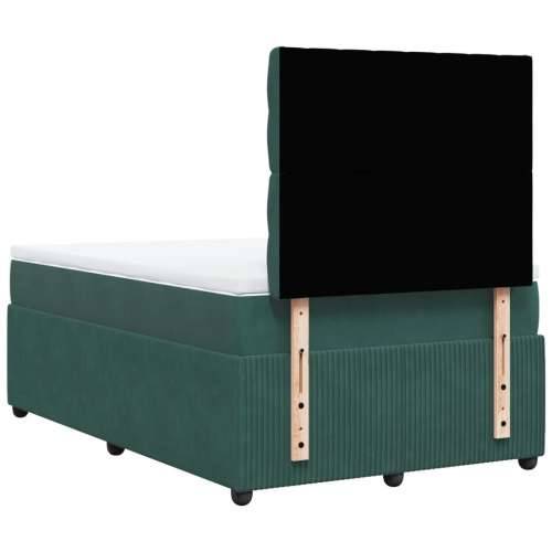 Krevet box spring s madracem tamnozeleni 120x190 cm baršunasti - Tamnozelena 120 x 190 cm Dizajn s gumbima Cijena
