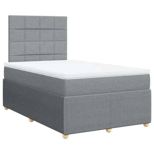 Krevet s oprugama i madracem svjetlosivi 120x190 cm od tkanine - Svjetlosiva 120 x 190 cm Blok s kvadratima Cijena