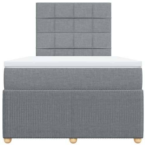 Krevet s oprugama i madracem svjetlosivi 120x190 cm od tkanine - Svjetlosiva 120 x 190 cm Blok s kvadratima Cijena