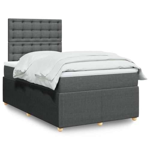 Krevet box spring s madracem tamnosivi 120 x 190 cm tkanina - Tamno siva 120 x 190 cm gumbi Cijena