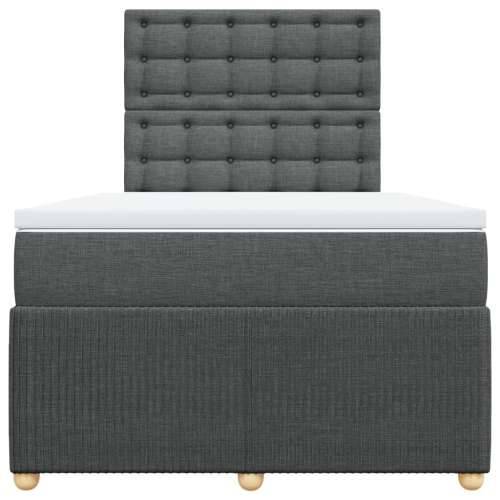 Krevet box spring s madracem tamnosivi 120 x 190 cm tkanina - Tamno siva 120 x 190 cm gumbi Cijena