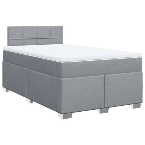 Krevet s oprugama i madracem svjetlosivi 120x190 cm od tkanine - Svjetlosiva 120 x 190 cm Blok s kvadratima Cijena