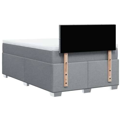 Krevet s oprugama i madracem svjetlosivi 120x190 cm od tkanine - Svjetlosiva 120 x 190 cm Blok s kvadratima Cijena
