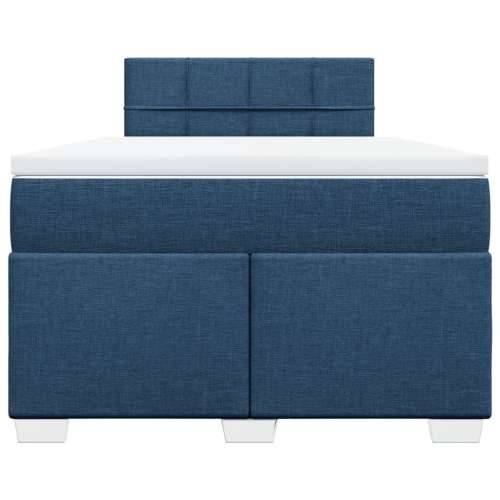 Krevet s oprugama i madracem plavi 120 x 190 cm od tkanine - Plava 120 x 190 cm Blok s kvadratima Cijena
