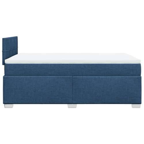 Krevet s oprugama i madracem plavi 120 x 190 cm od tkanine - Plava 120 x 190 cm Blok s kvadratima Cijena