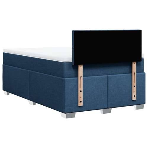 Krevet s oprugama i madracem plavi 120 x 190 cm od tkanine - Plava 120 x 190 cm Blok s kvadratima Cijena