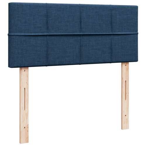 Krevet s oprugama i madracem plavi 120 x 190 cm od tkanine - Plava 120 x 190 cm Blok s kvadratima Cijena