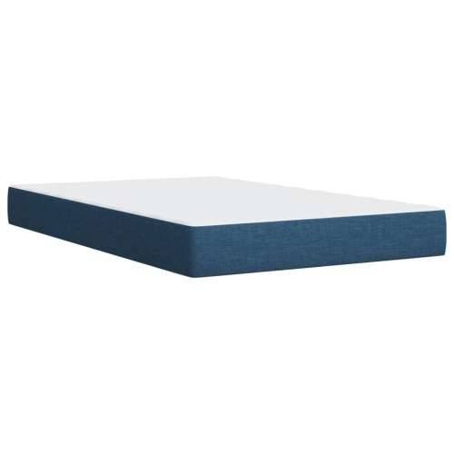 Krevet s oprugama i madracem plavi 120 x 190 cm od tkanine - Plava 120 x 190 cm Blok s kvadratima Cijena