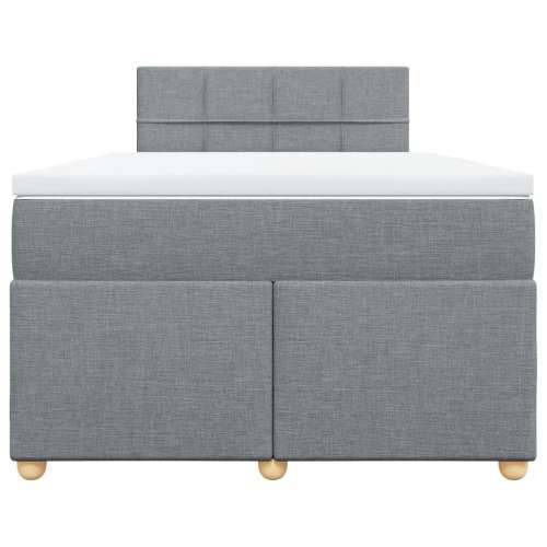 Krevet s oprugama i madracem svjetlosivi 120x190 cm od tkanine - Svjetlosiva 120 x 190 cm Blok s kvadratima Cijena