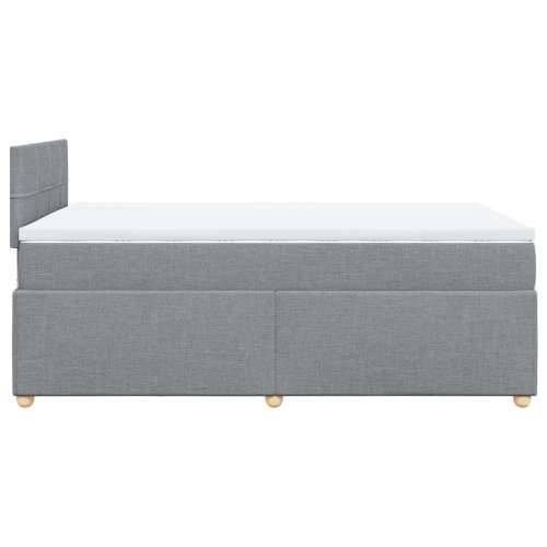 Krevet s oprugama i madracem svjetlosivi 120x190 cm od tkanine - Svjetlosiva 120 x 190 cm Blok s kvadratima Cijena