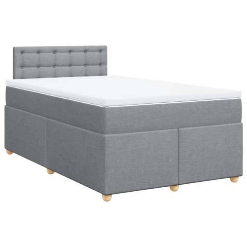 Krevet s oprugama i madracem svjetlosivi 120x190 cm od tkanine - Svjetlosiva 120 x 190 cm gumbi Cijena