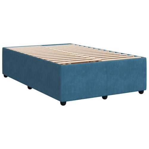 Krevet s oprugama i madracem plavi 120 x 190 cm baršun - Plava 120 x 190 cm Dizajn s gumbima Cijena
