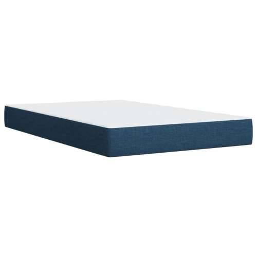 Krevet s oprugama i madracem plavi 120 x 190 cm od tkanine - Plava 120 x 190 cm Gladak dizajn Cijena