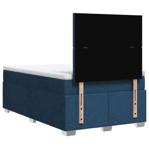 Krevet s oprugama i madracem plavi 120 x 190 cm od tkanine - Plava 120 x 190 cm Gladak dizajn Cijena