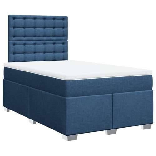 Krevet s oprugama i madracem plavi 120 x 190 cm od tkanine - Plava 120 x 190 cm gumbi Cijena