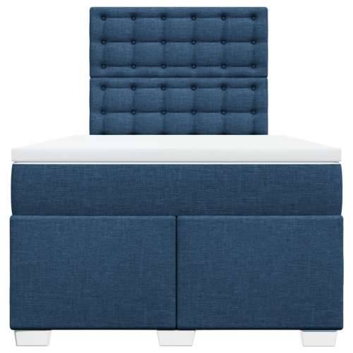 Krevet s oprugama i madracem plavi 120 x 190 cm od tkanine - Plava 120 x 190 cm gumbi Cijena