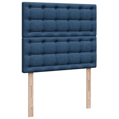Krevet s oprugama i madracem plavi 120 x 190 cm od tkanine - Plava 120 x 190 cm gumbi Cijena